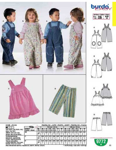 Patron de pantalon + jupe - Burda 9772
