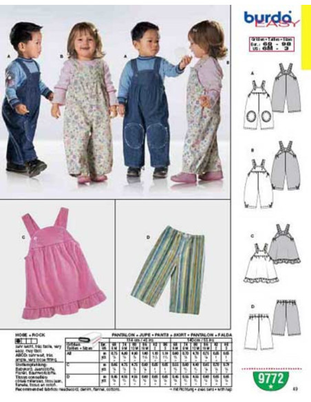 Patron de pantalon + jupe - Burda 9772