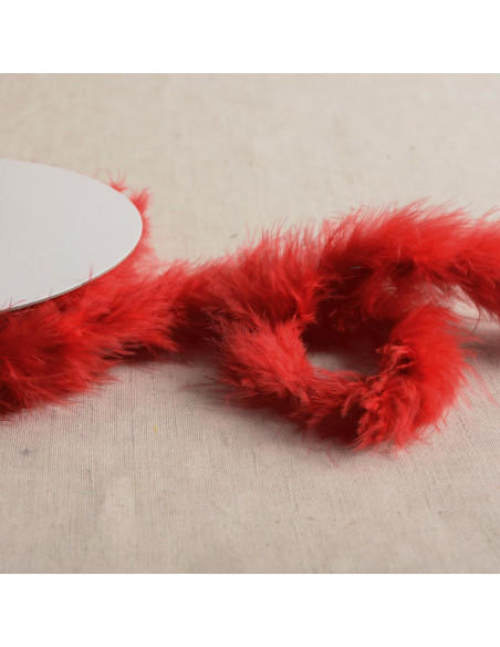 Plumes marabout - Rouleau de 5 m - Rouge