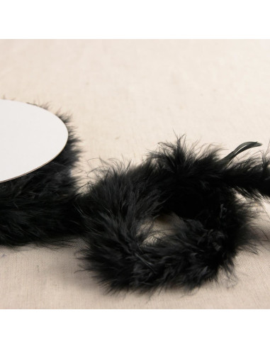Plumes marabout - Rouleau de 5 m - Noir