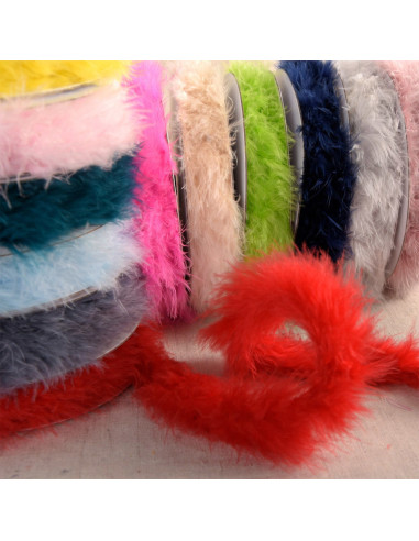 Plumes marabout - Rouleau de 5 m - Noir