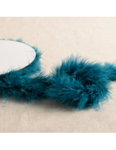 Plumes marabout - Rouleau de 5 m - Bleu canard