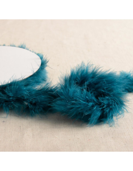 Plumes marabout - Rouleau de 5 m - Bleu canard