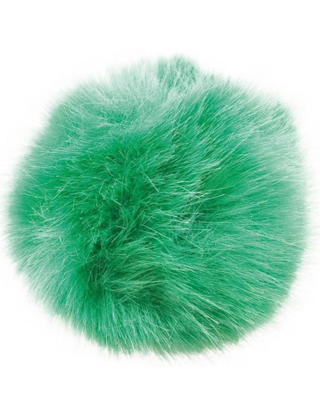 Pompon imitation fourrure 10 cm - Vert