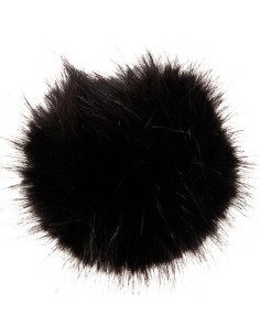 Pompon imitation fourrure 10 cm - Noir