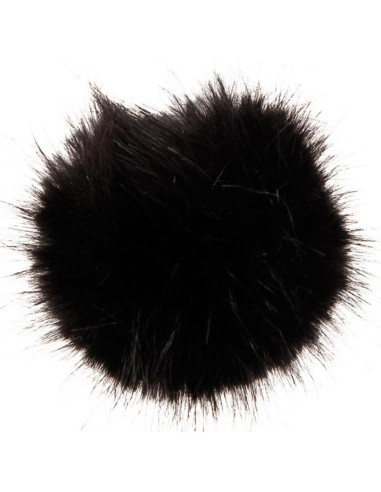 Pompon imitation fourrure 10 cm - Noir