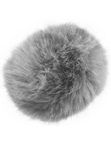 Pompon imitation fourrure 10 cm - Argent