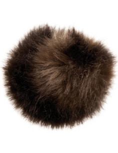 Pompon imitation fourrure 10 cm - Brun foncé