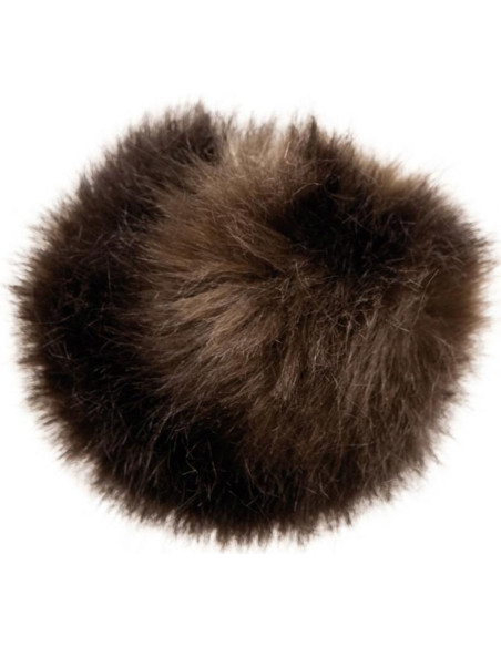 Pompon imitation fourrure 10 cm - Brun foncé
