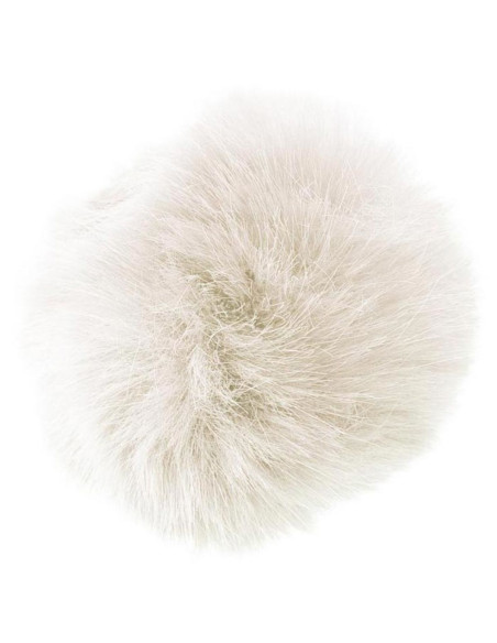 Pompon imitation fourrure 10 cm - Nature