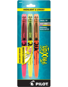 Set de 3 surligneurs effaçables Pilot FriXion Light - Rose, jaune et orange