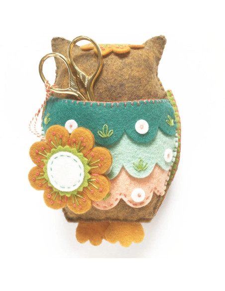 Kit feutrine petit chouette pique épingles et range ciseaux
