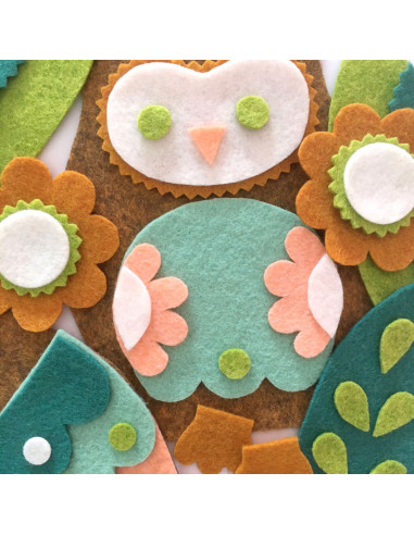 Kit feutrine petit chouette pique épingles et range ciseaux