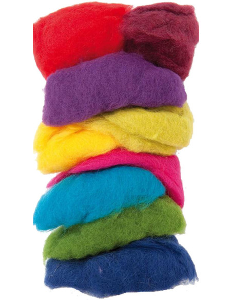 Laine à feutrer multicolore