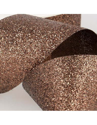Ruban glitter - Marron