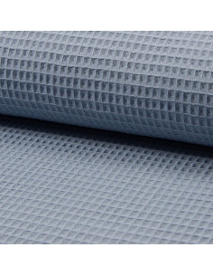 Tissu torchon nid d´abeille - Bleu gris