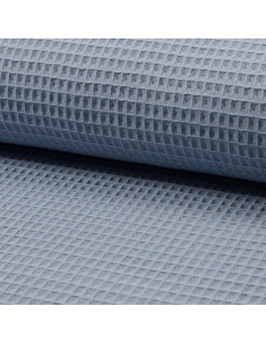 Tissu torchon nid d´abeille - Bleu gris