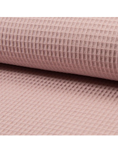 Tissu torchon nid d´abeille - Vieux rose clair