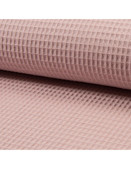 Tissu torchon nid d´abeille - Vieux rose clair