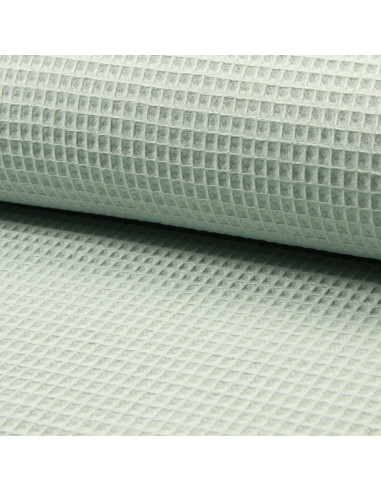 Tissu torchon nid d´abeille - Vert de gris clair