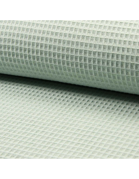 Tissu torchon nid d´abeille - Vert de gris clair