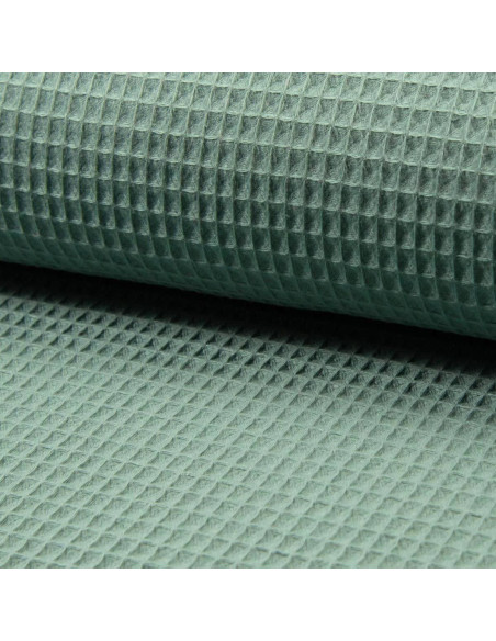 Tissu torchon nid d´abeille - Vert de gris foncé