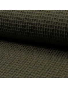 Tissu torchon nid d´abeille - Kaki