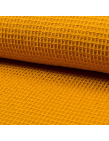 Tissu torchon nid d´abeille - Ocre