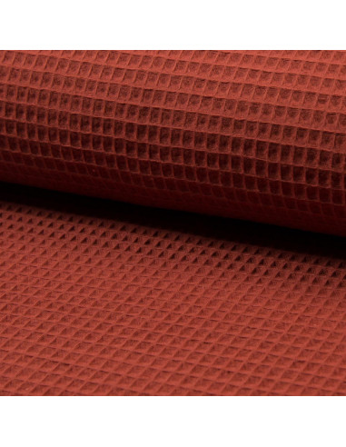 Tissu torchon nid d´abeille - Terracotta