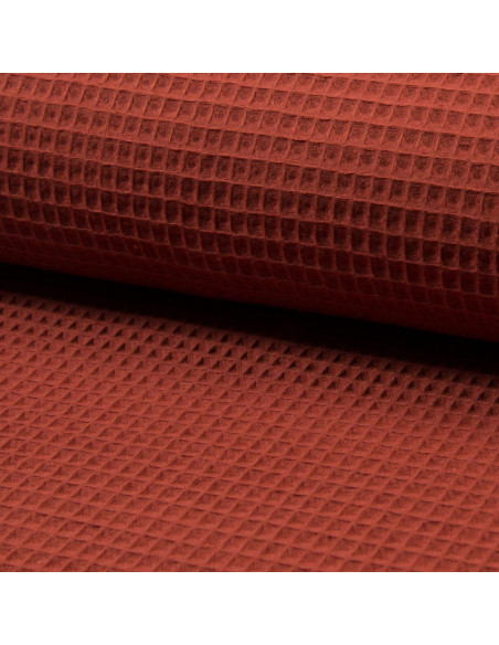 Tissu torchon nid d´abeille - Terracotta