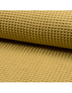Tissu torchon nid d´abeille - Vieil or