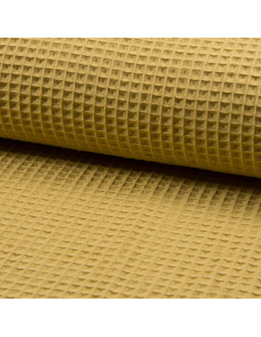 Tissu torchon nid d´abeille - Vieil or
