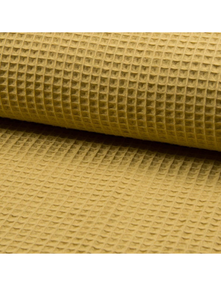 Tissu torchon nid d´abeille - Vieil or