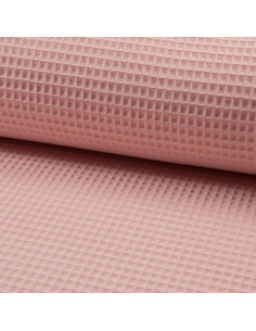 Tissu torchon nid d´abeille - Rose poudré
