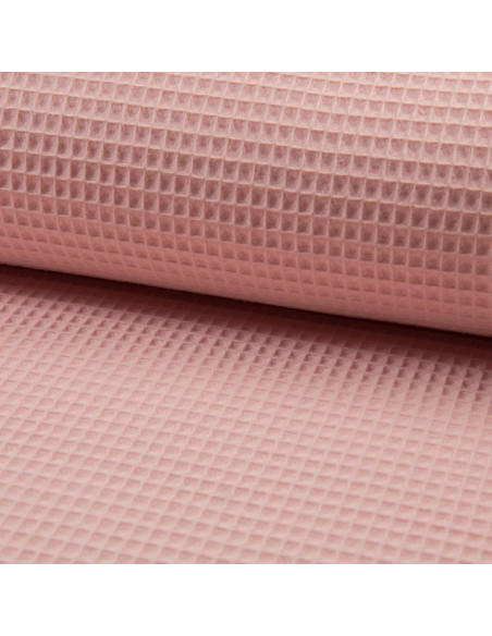 Tissu torchon nid d´abeille - Rose poudré