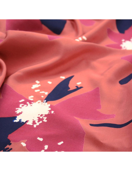 Tissu popeline de viscose Anémona terracotta - Églantine & Zoé