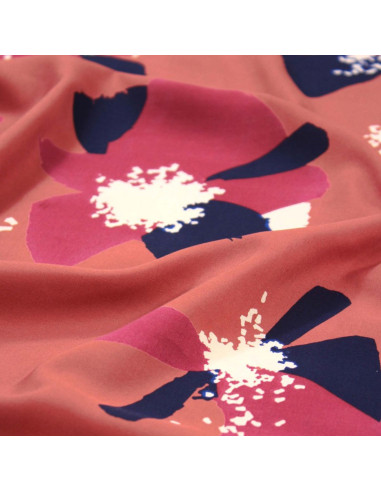 Tissu popeline de viscose Anémona terracotta - Églantine & Zoé
