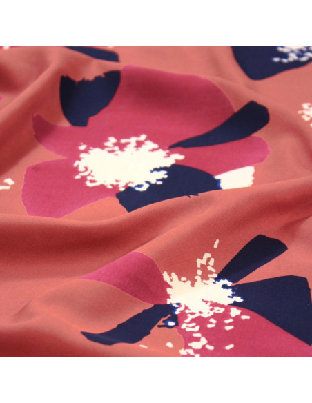 Tissu popeline de viscose Anémona terracotta - Églantine & Zoé