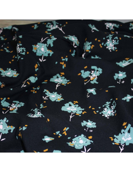 Tissu crêpe de viscose Ocella noir réglisse - Églantine & Zoé