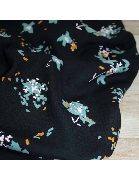Tissu crêpe de viscose Ocella noir réglisse - Églantine & Zoé