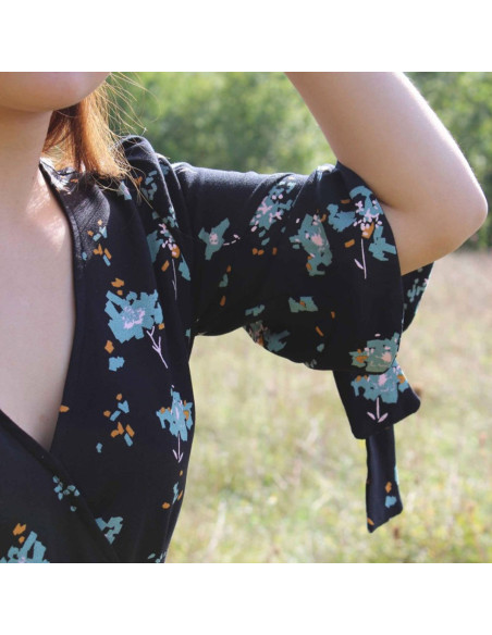 Tissu crêpe de viscose Ocella noir réglisse - Églantine & Zoé