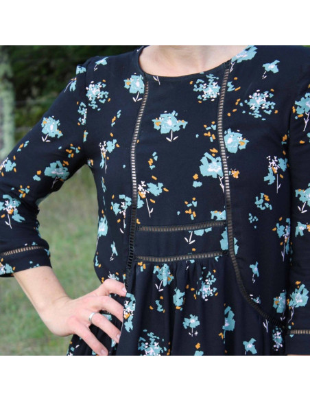 Tissu crêpe de viscose Ocella noir réglisse - Églantine & Zoé