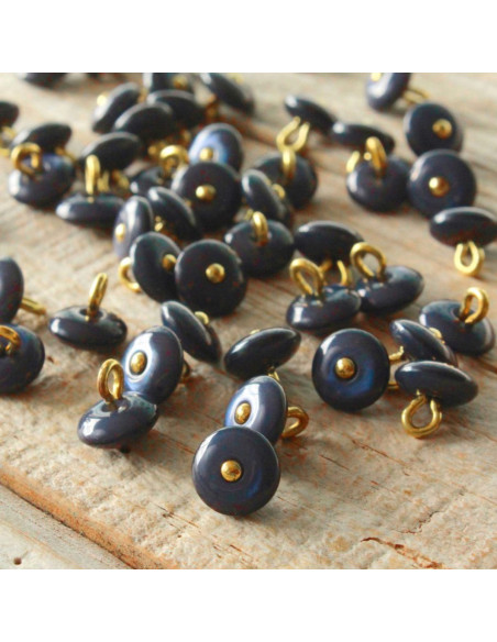 Bouton Perla - Bleu minéral