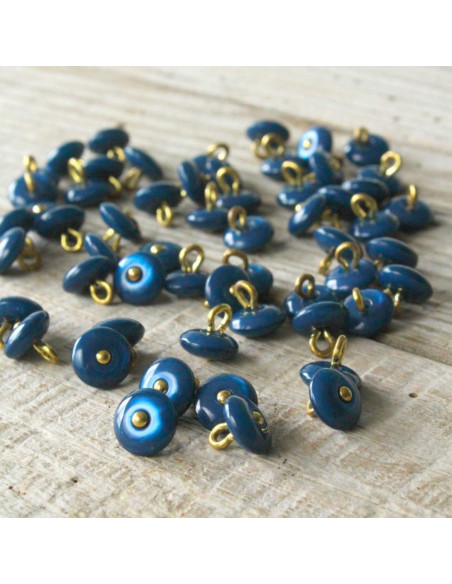 Bouton Perla - Bleu pétrole
