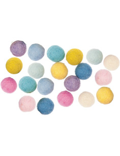Boules en feutre - Mixte pastel