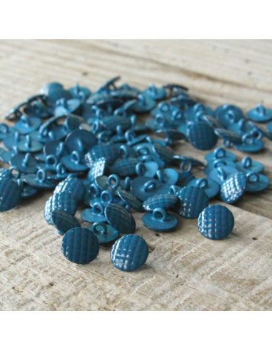 Bouton Damier - Bleu pétrole