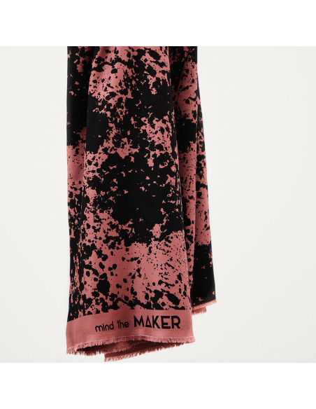 Tissu crêpe de viscose Shadow Splash - Bois de rose