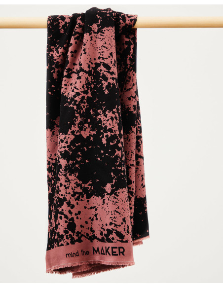 Tissu crêpe de viscose Shadow Splash - Bois de rose
