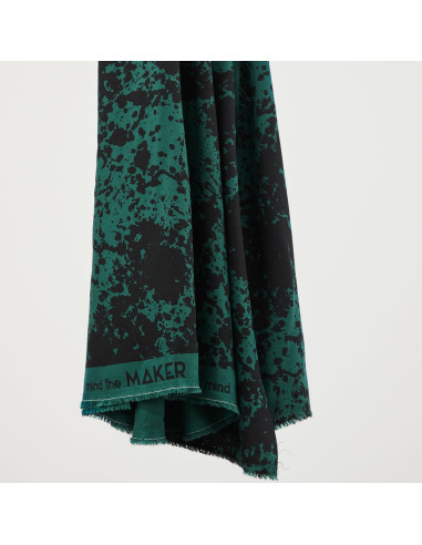 Tissu crêpe de viscose Shadow Splash - Vert bouteille