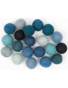 Boules en feutre - Mixte bleu